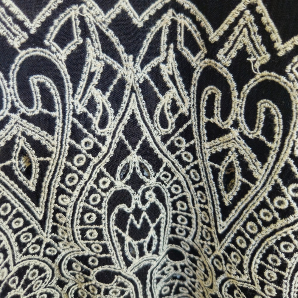 Sundance Palace Shift Dress Embroidered Eyelet Scallop Bell Boho Siz PM or Small - Picture 9 of 9